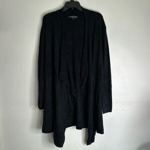 Barefoot Dreams CozyChic Ultra Lite High/Low Cardigan In Black Sz L/XL